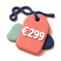 Klei-prijslabel met €299